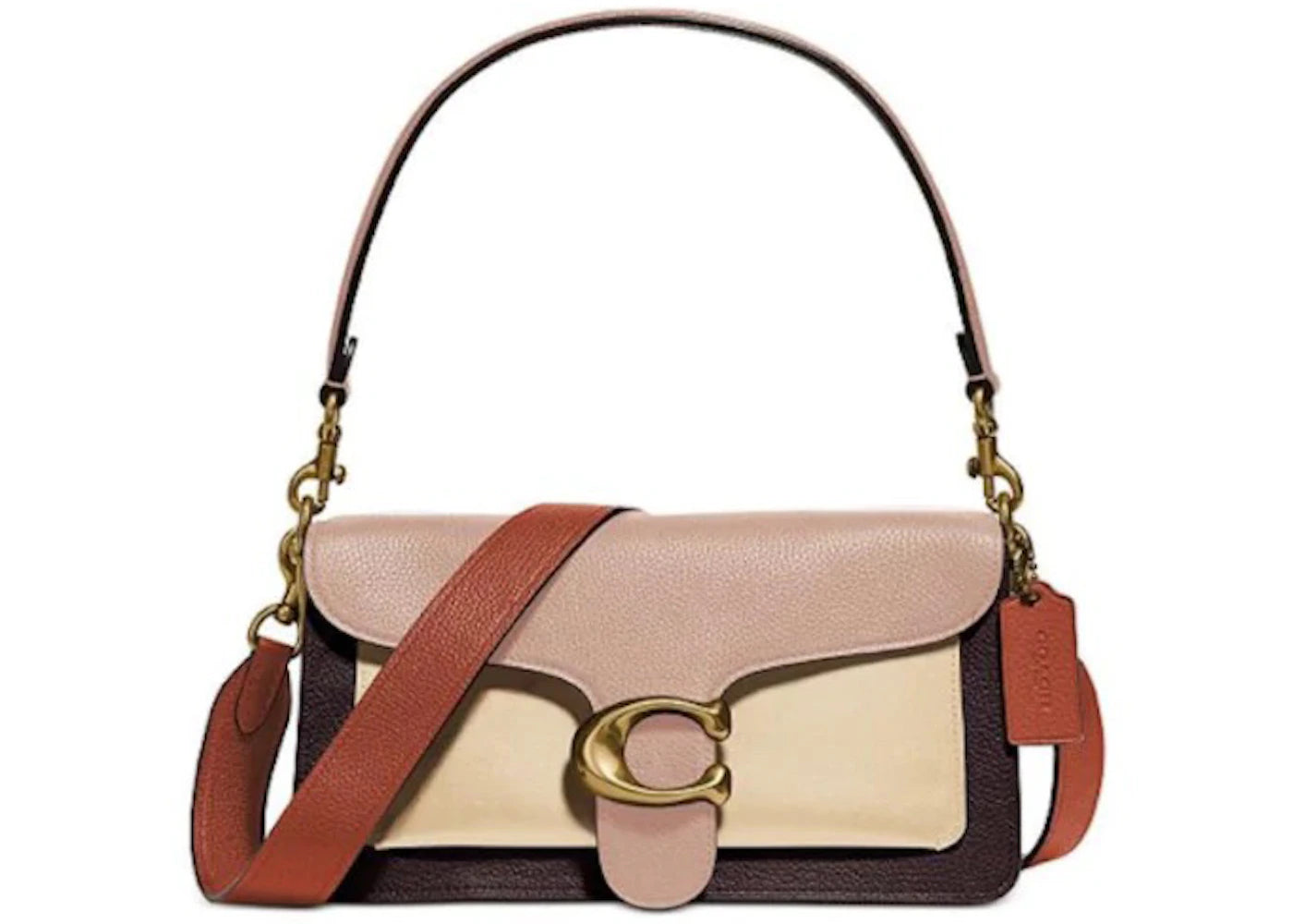 Coach Color Block Tabby Shoulder Bag 26 Taupe Ginger