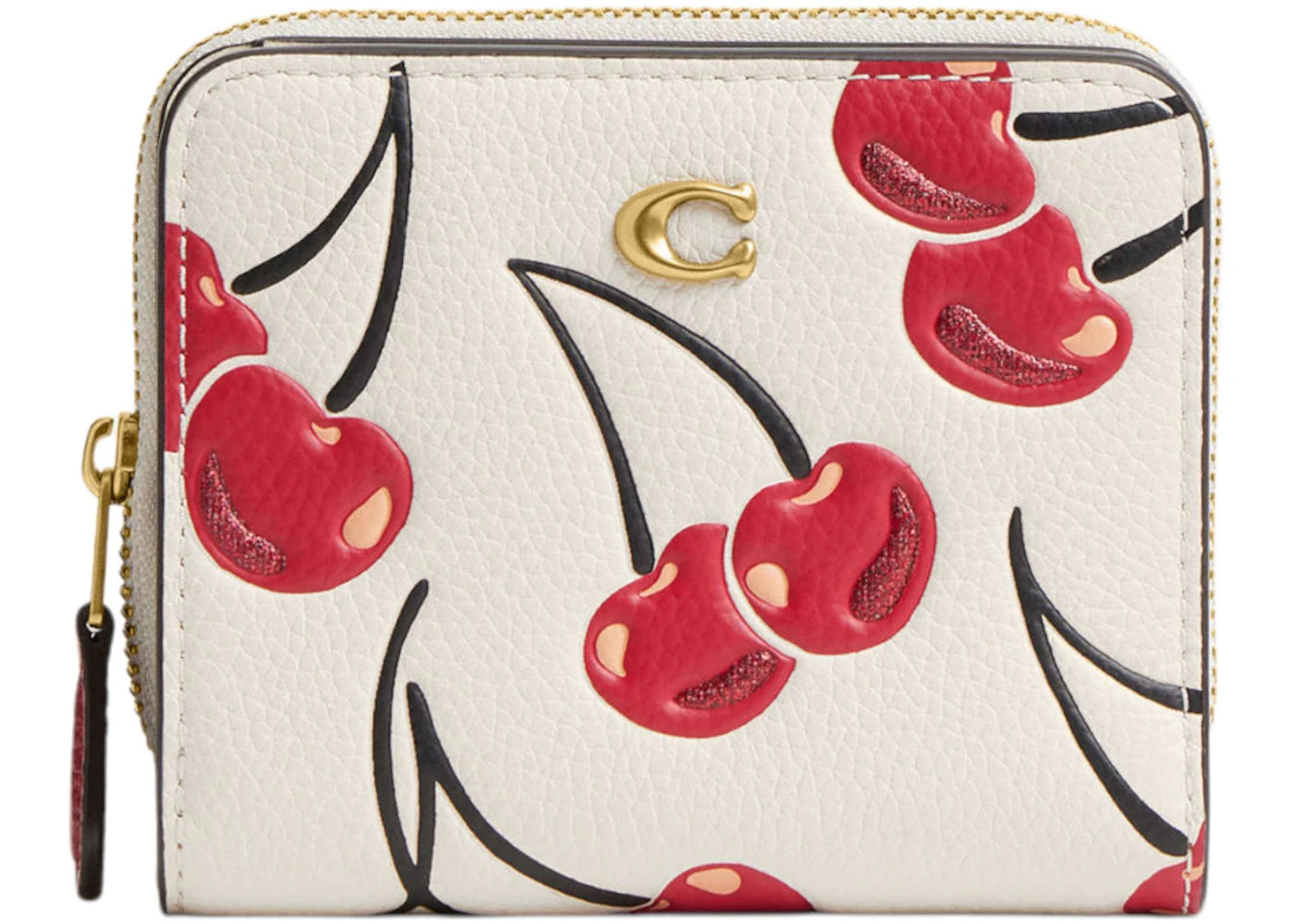Coach Essential Billfold Wallet Cherry Print Brass/Chalk Multi