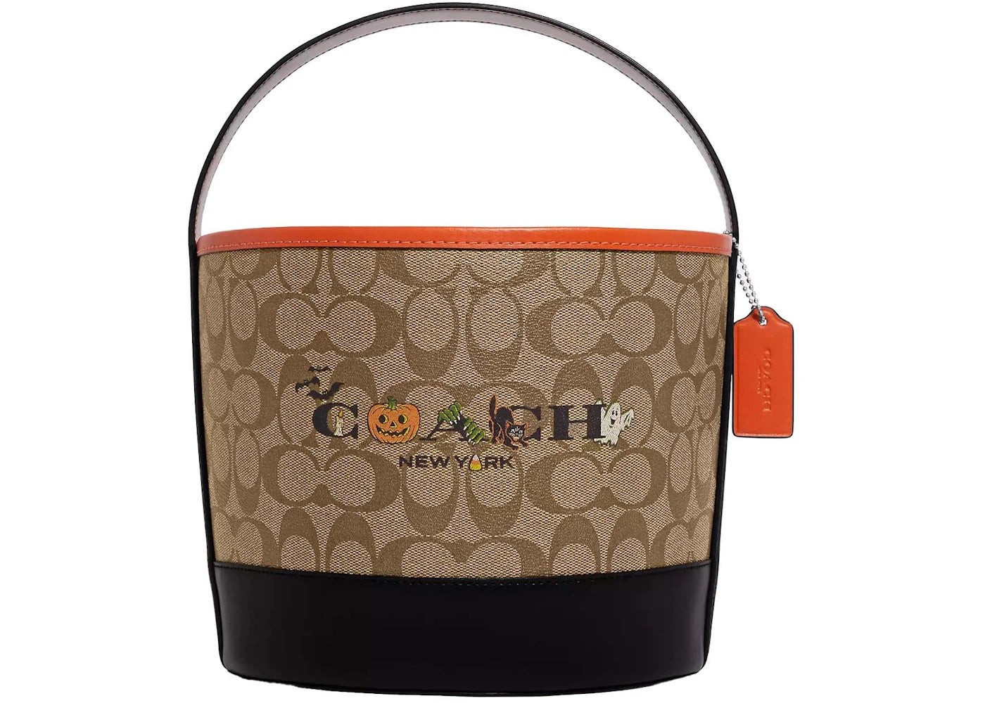 Coach Halloween Print Treat Candy Bucket Bag In Signature Canvas Khaki