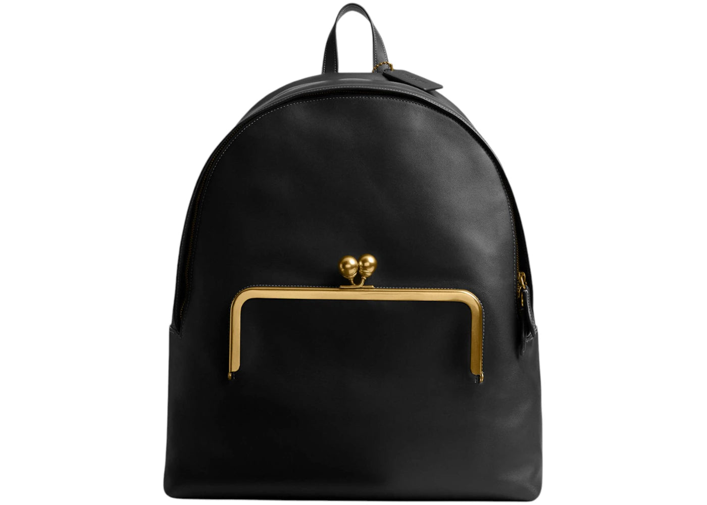 Coach Kisslock Frame Backpack Brass/Black
