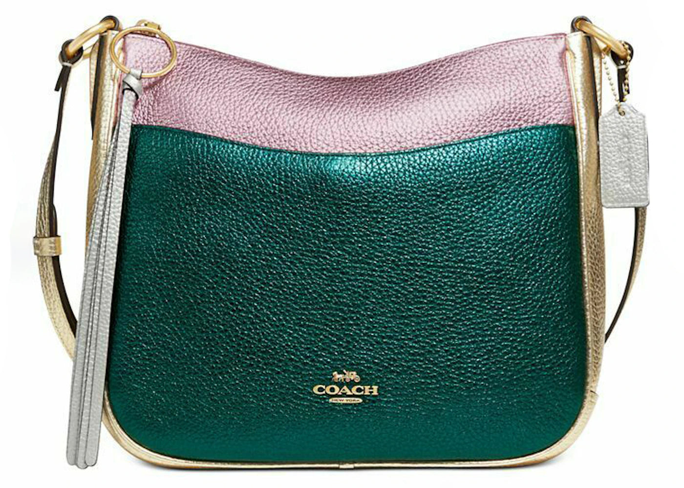 Coach Metallic Color Block Chaise Shoulder Bag Multicolor