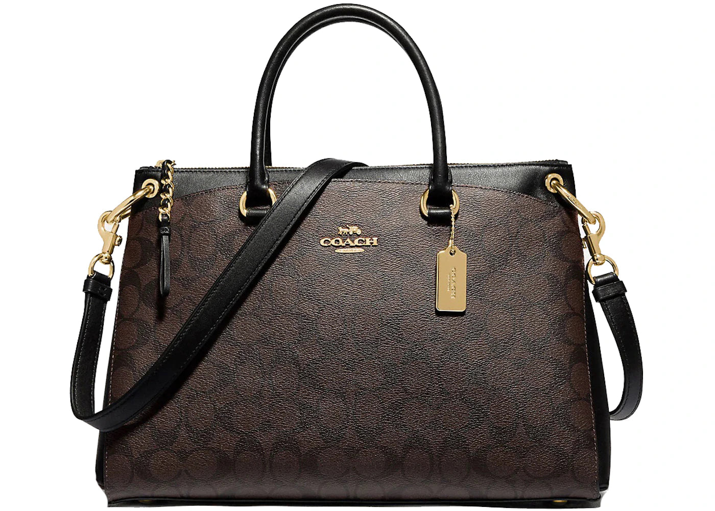 Coach Mia Satchel Signature Canvas Brown