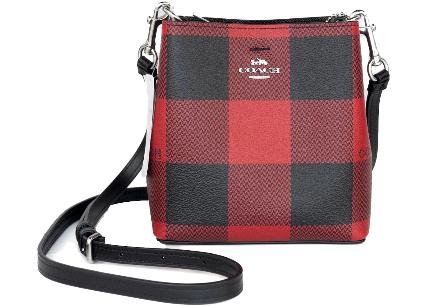 Coach Mini Town Bucket Bag Buffalo Plaid