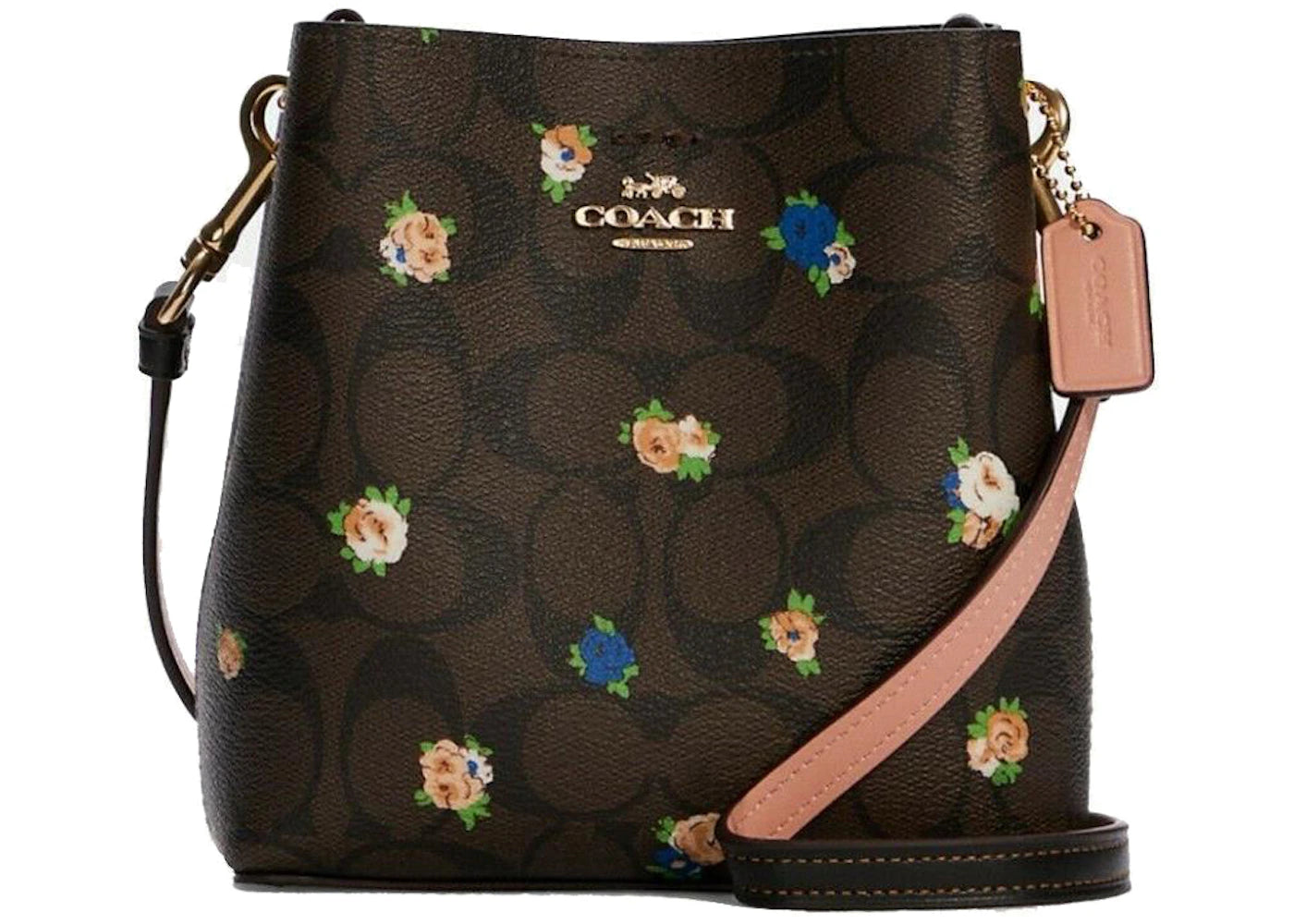 Coach Mini Town Bucket Bag Rose Print