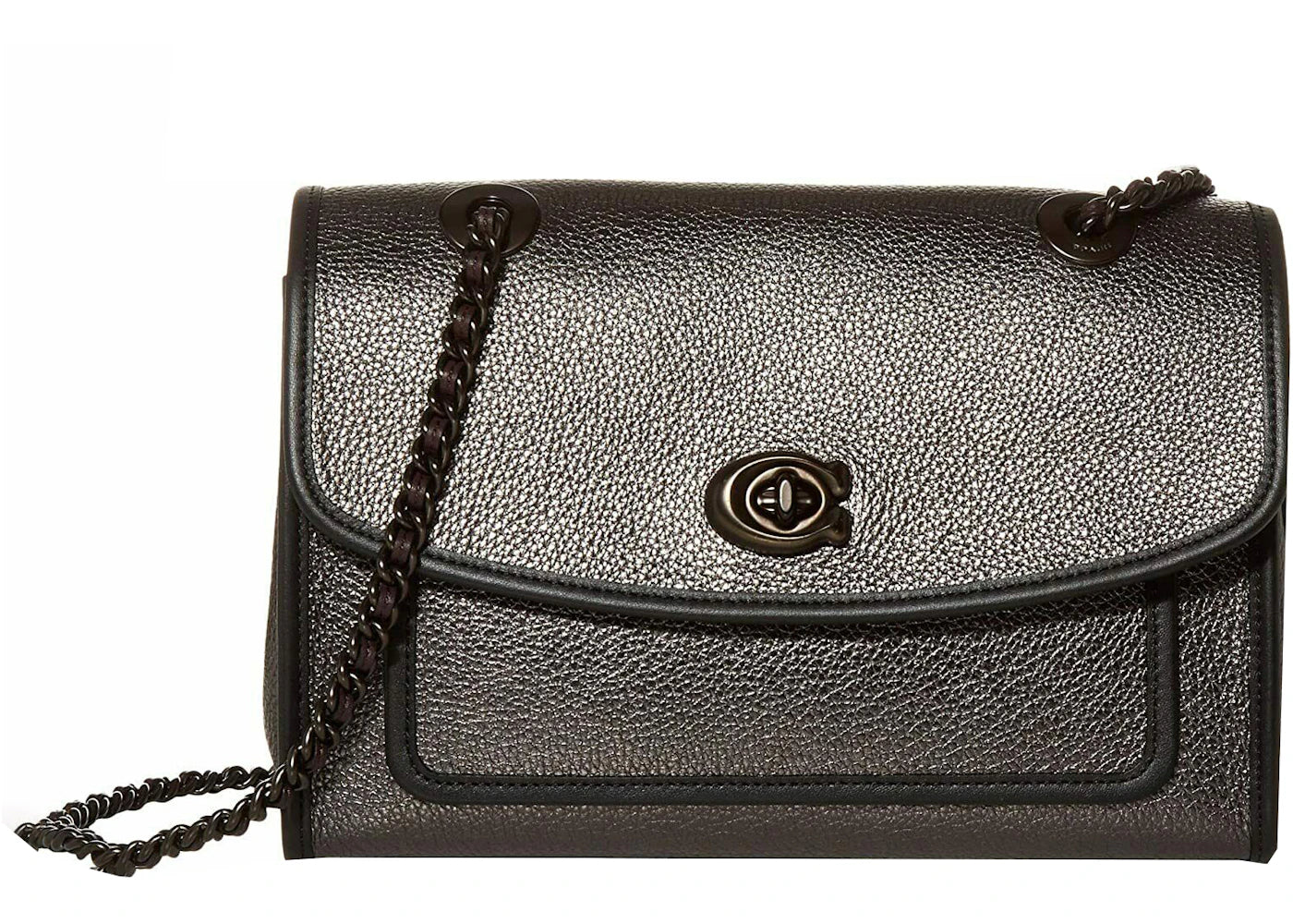 Coach Parker Shoulder Bag Metallic Graphite