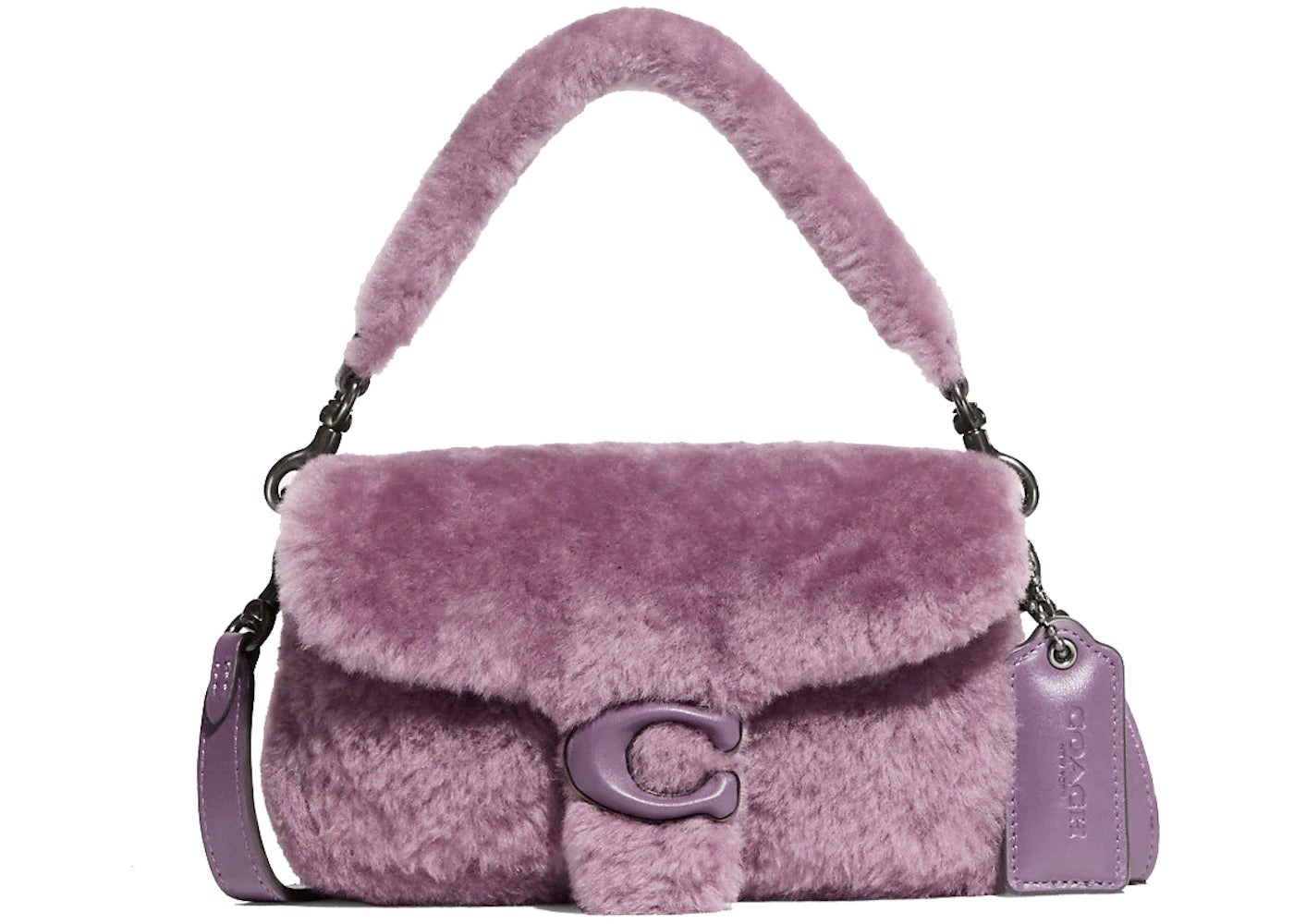 Coach Pillow Tabby 18 Shoulder Bag Shearling Dusty Purple