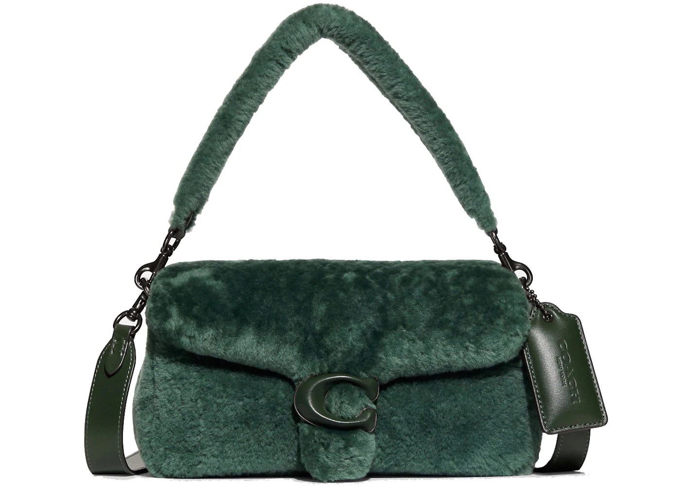 Coach Pillow Tabby 26 Shoulder Bag Shearling Green