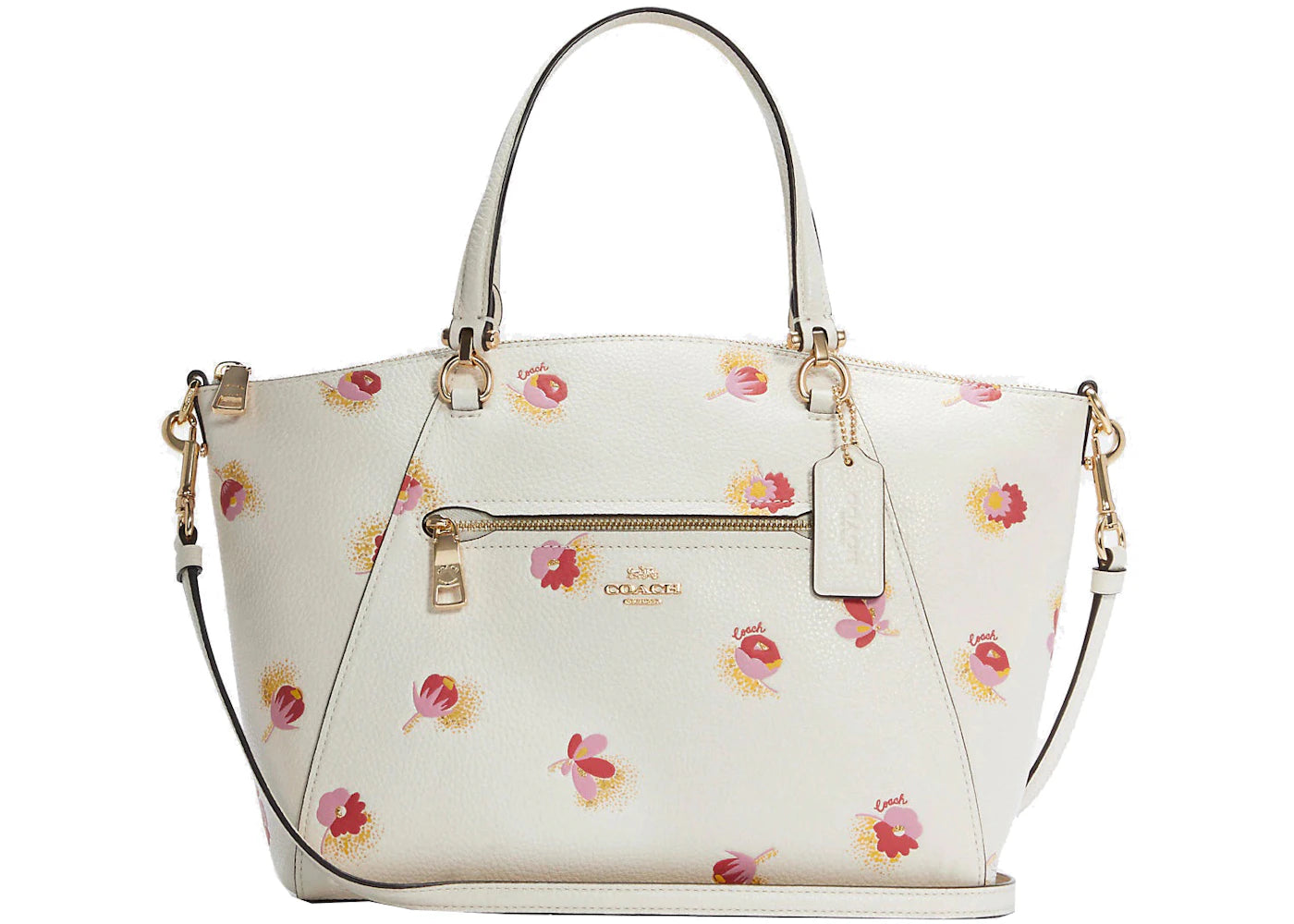 Coach Prairie Top Zip Satchel Crossbody Bag Floral Print Chalk/Multi