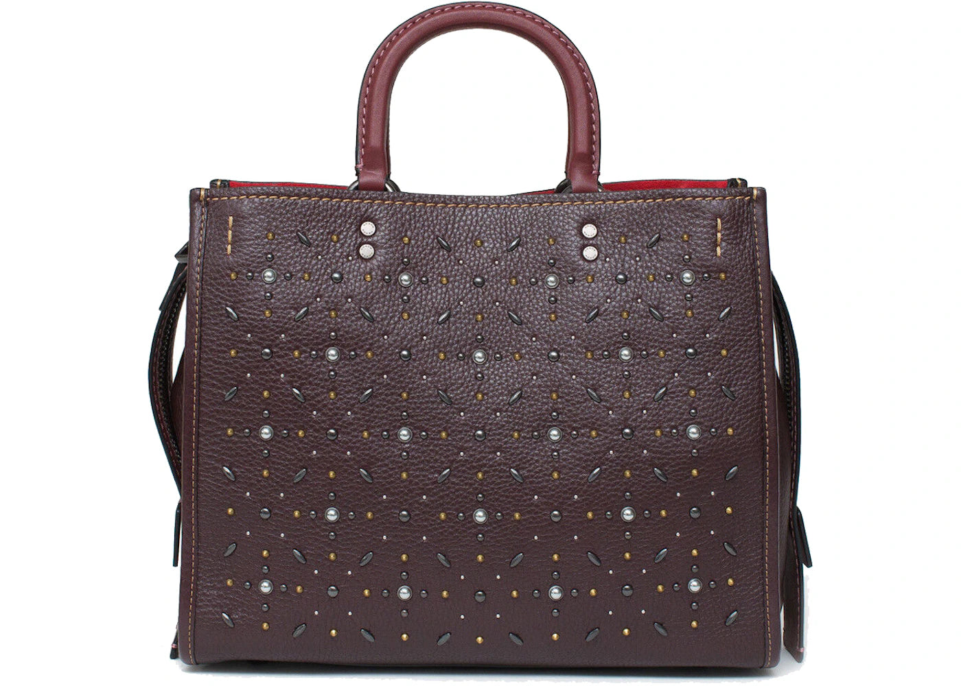 Coach Prarie Rivets Tote Bag Dark Red