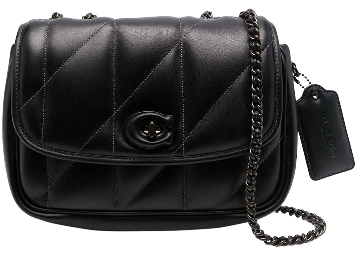 Coach Shoulder Bag with Quilting Pillow Madison Black