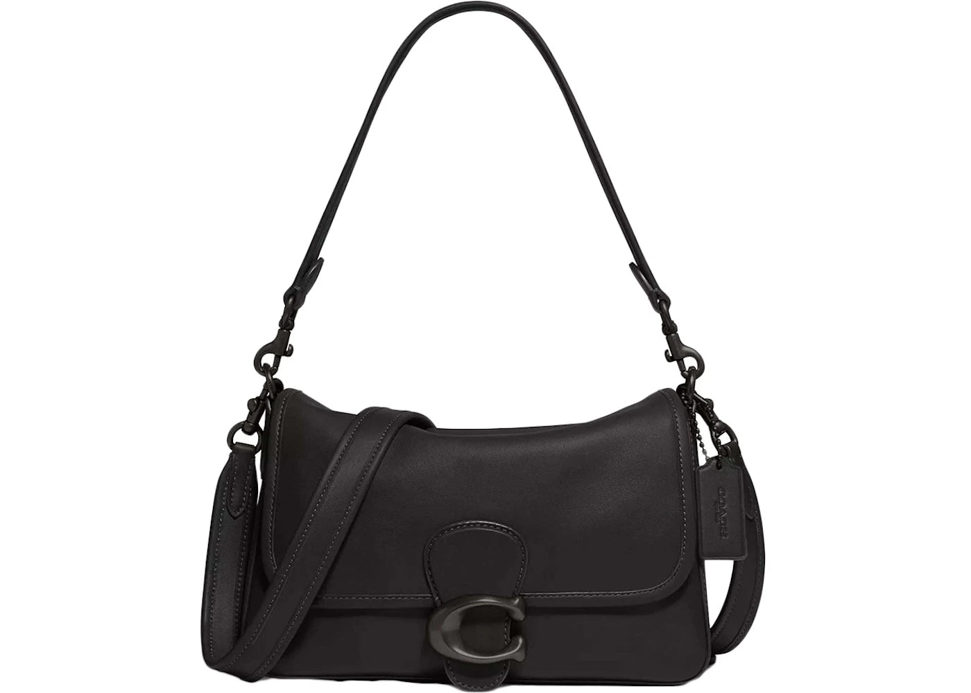 Coach Soft Tabby Shoulder Bag Smooth Leather/Pewter/Black