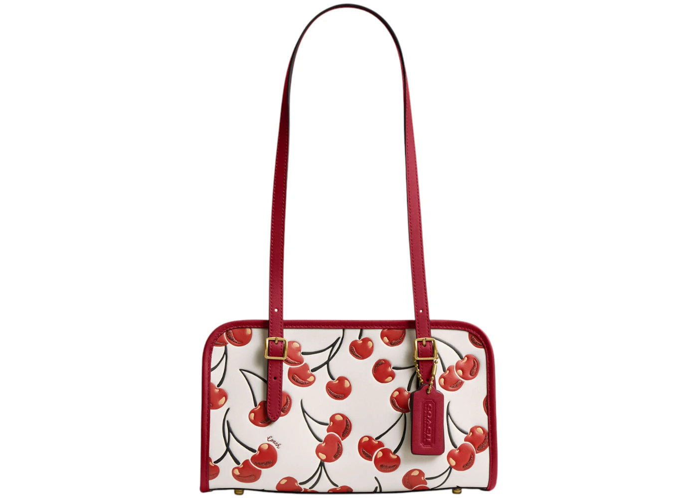 Coach Swing Zip Bag Cherry Print Brass/Chalk Multi
