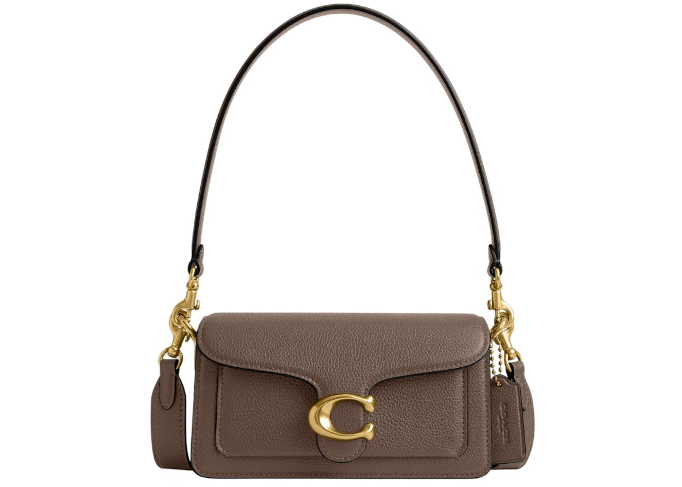 Coach Tabby 20 Pebbled Leather Shoulder Bag Dark Stone