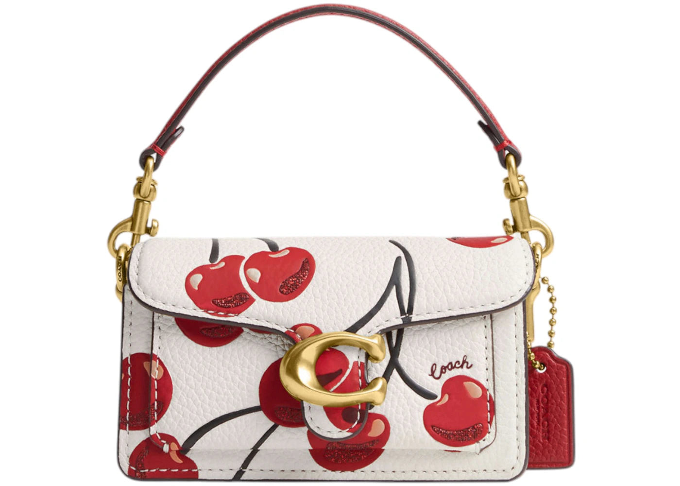 Coach Tabby Bag 12 Cherry Print Brass/Chalk Multi
