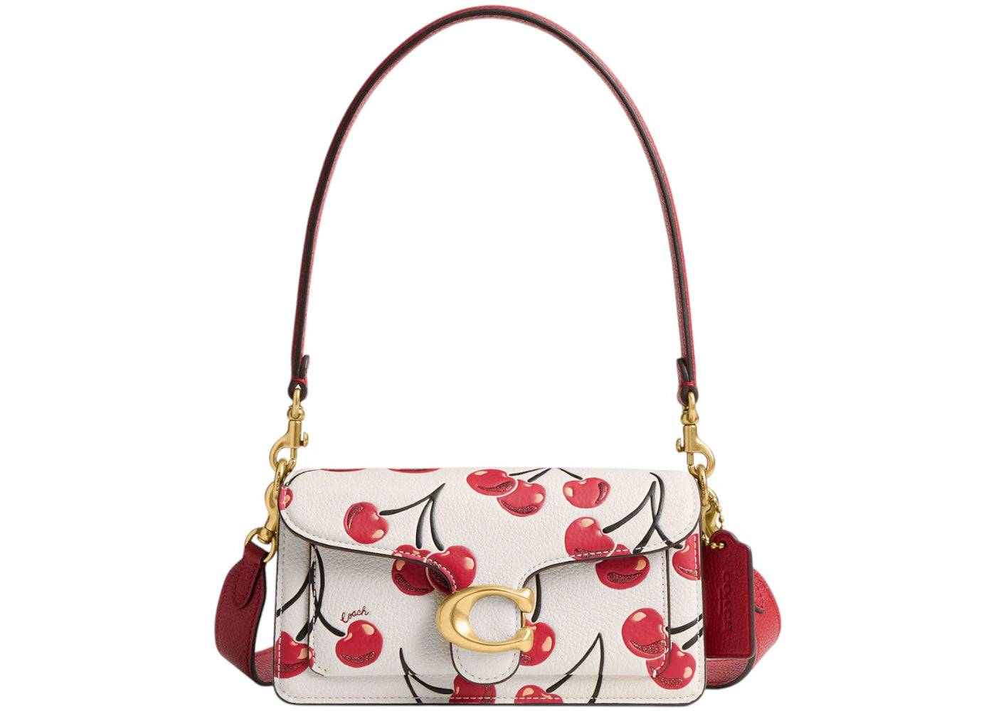 Coach Tabby Shoulder Bag 20 Cherry Print Brass/Chalk Multi