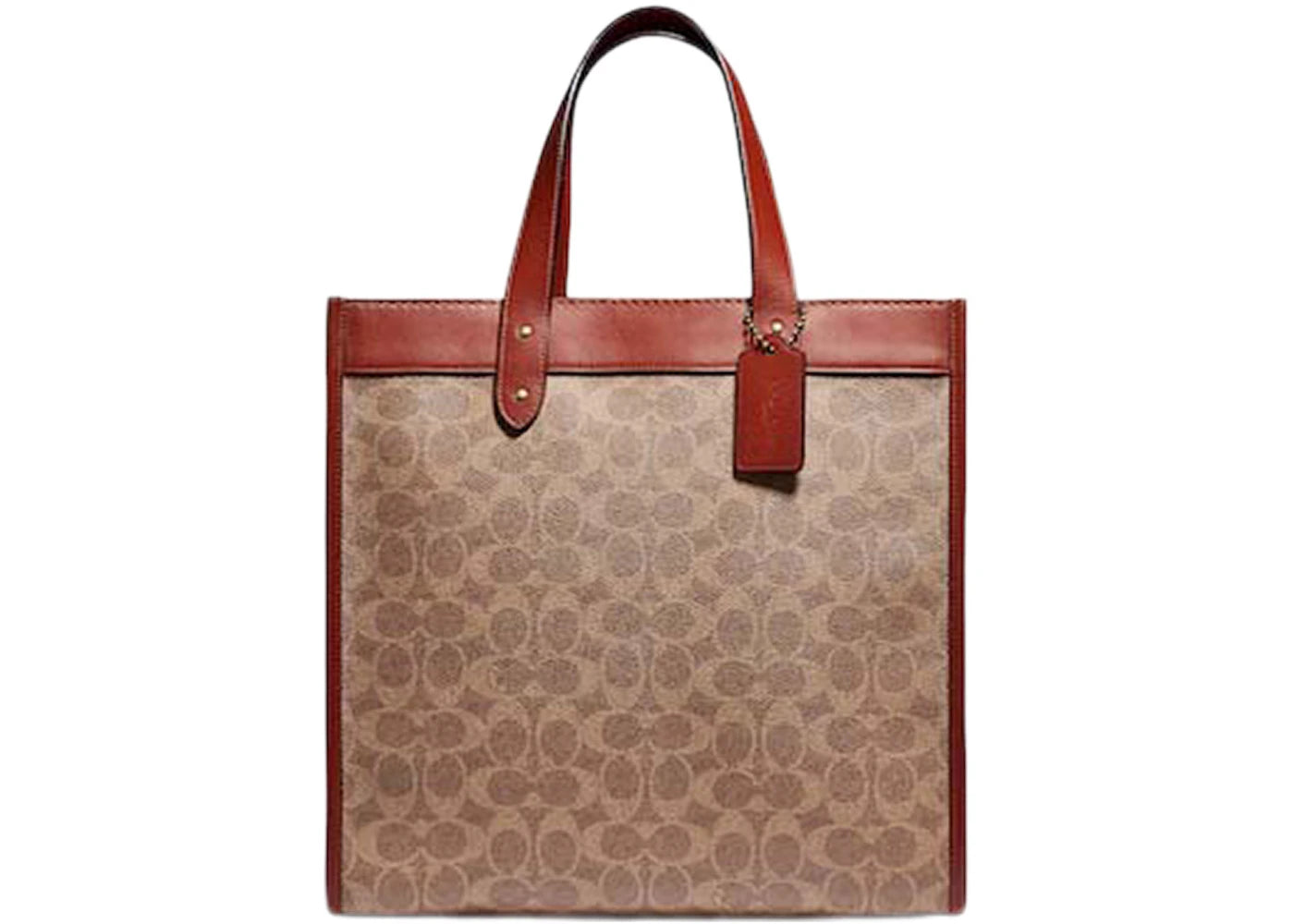 Coach Tote in Signature Canvas with Horse and Carriage Print Field Brass/Tan Truffle Rust