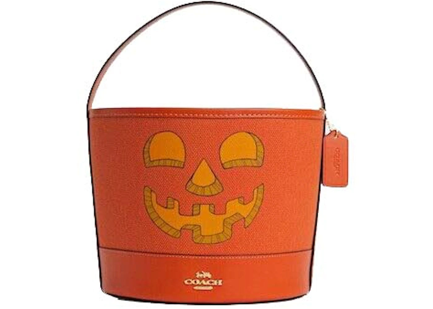 Coach Trick Or Treat Bucket In Signature Canvas With Halloween Pumpkin Orange