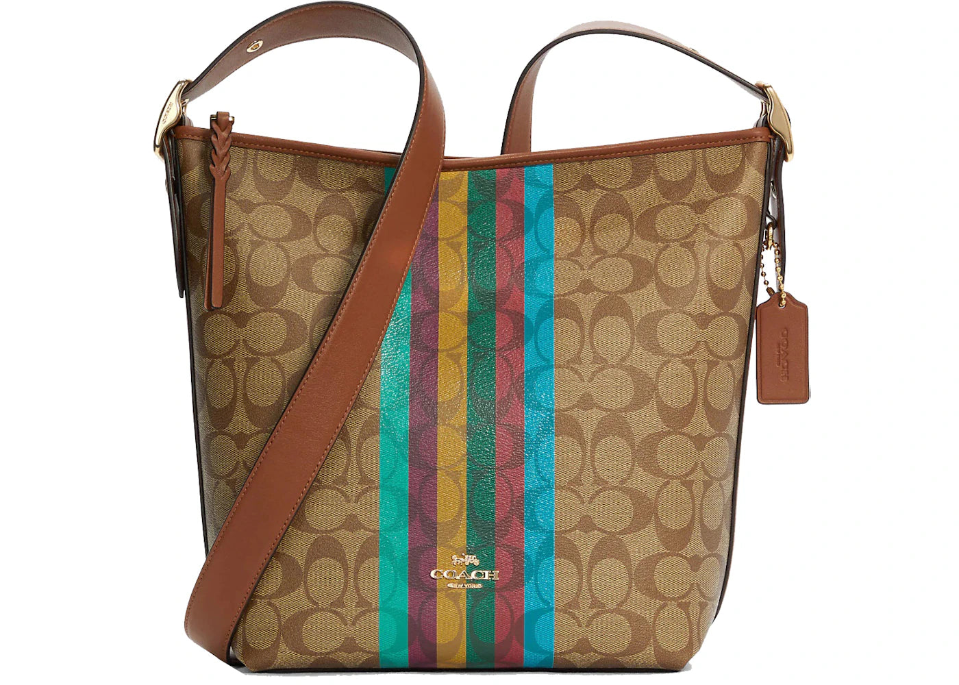 Coach Val Legacy Stripe Crossbody Bag Khaki/Multi