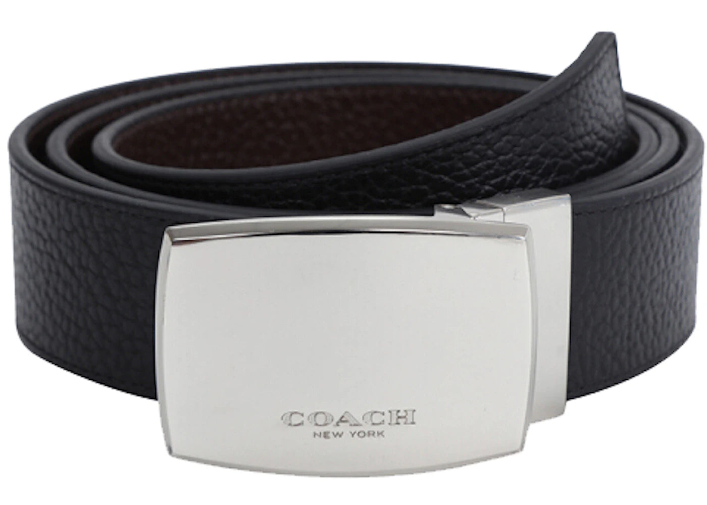 Coach Wide Plaque Reversible Belt Black/Brown