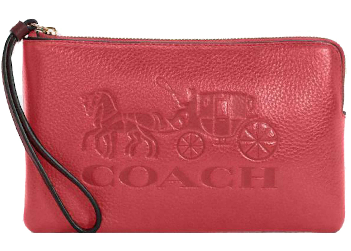 Coach Zip Wristlet Horse Carriage Poppy/Vintage Mauve