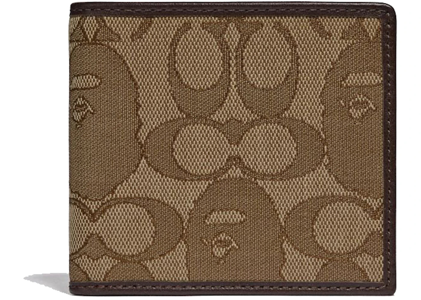 Coach x Bape Coin Wallet Signature Jacquard With Ape Head Light Antique Nickel/Khaki