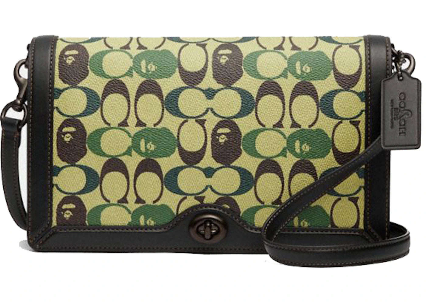 Coach x Bape Riley Crossbody Signature Canvas With Ape Head Black Copper/Camo Multi