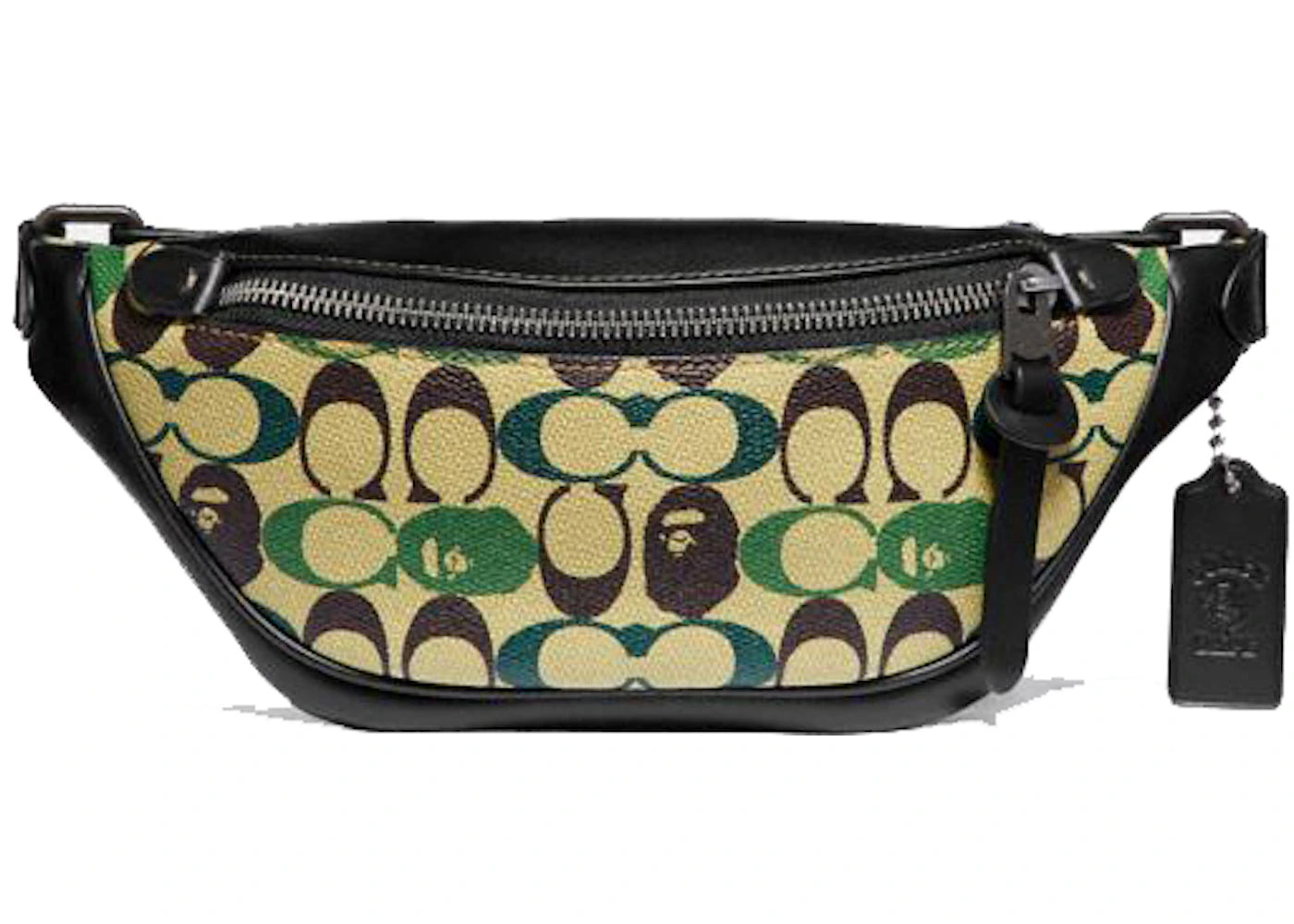 Coach x Bape Rivington Belt Bag 7 Signature Canvas With Ape Head Black Copper/Camo Multi