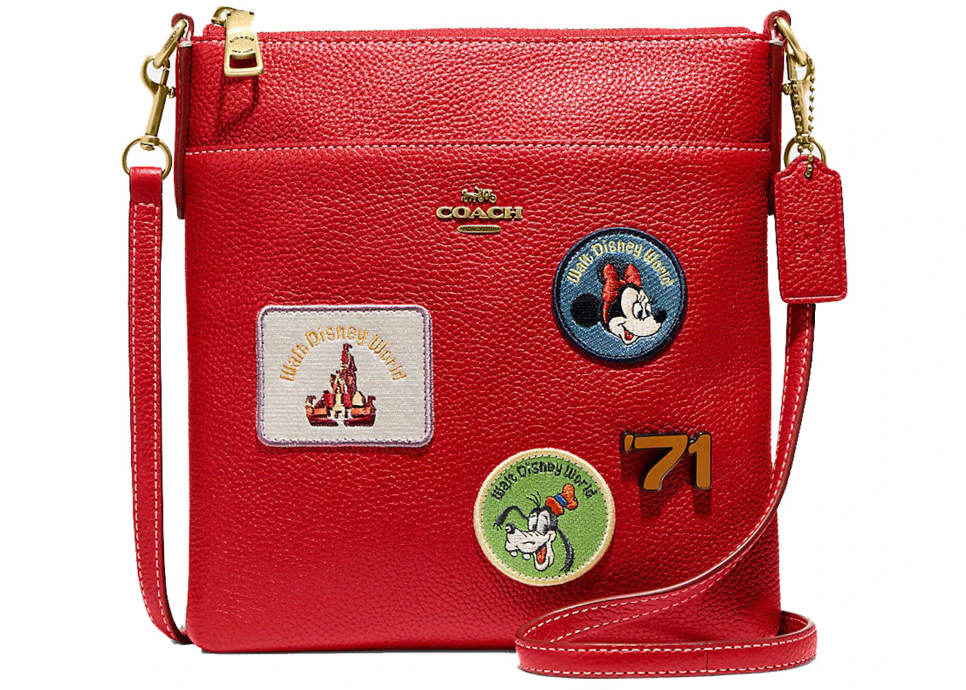 Coach x Disney Kitt Messenger Crossbody Electric Red