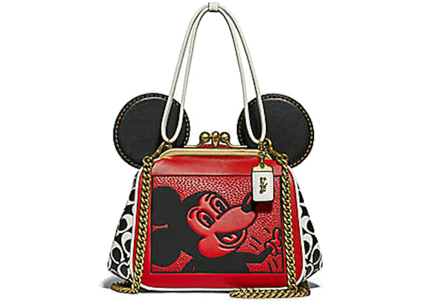 Coach x Keith Haring Disney Kisslock Bag Red/White