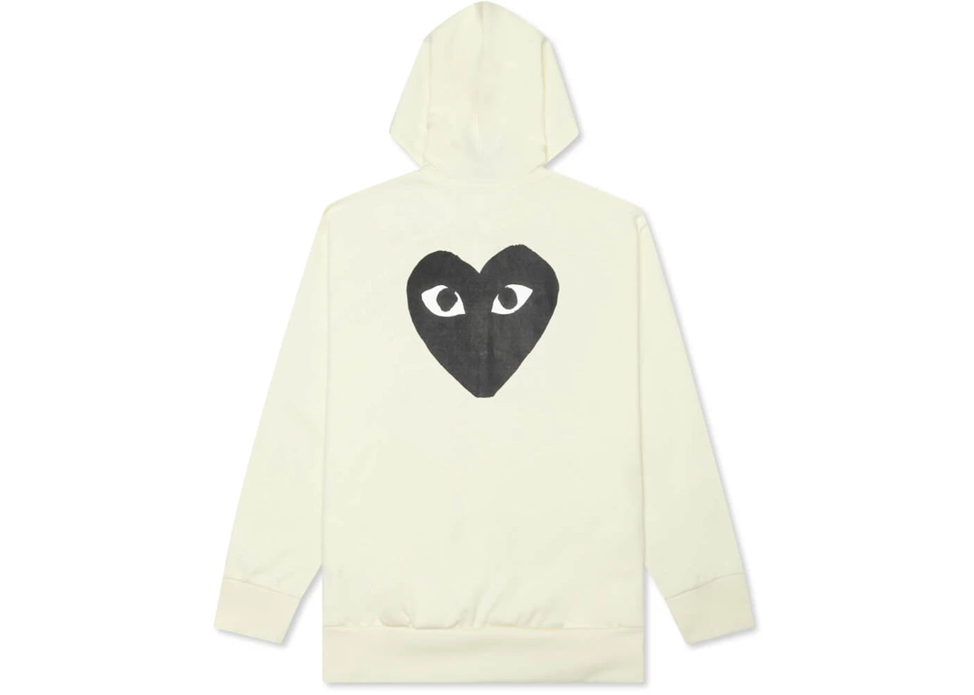 Comme des Garcons PLAY Play Big Black Heart Zip Up Hoodie Ivory