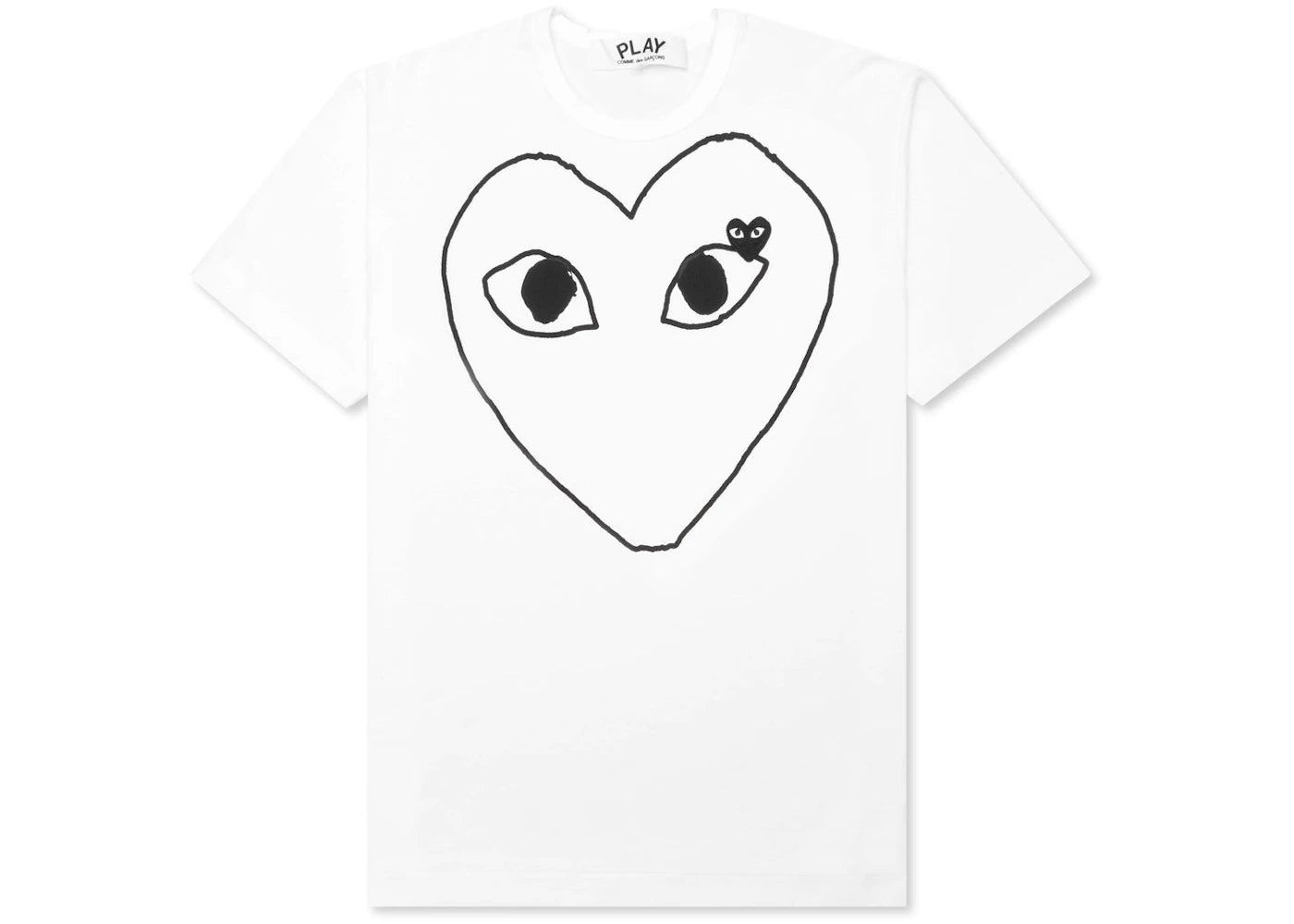 Comme des Garcons PLAY Play Black Emblem Outline T-shirt White