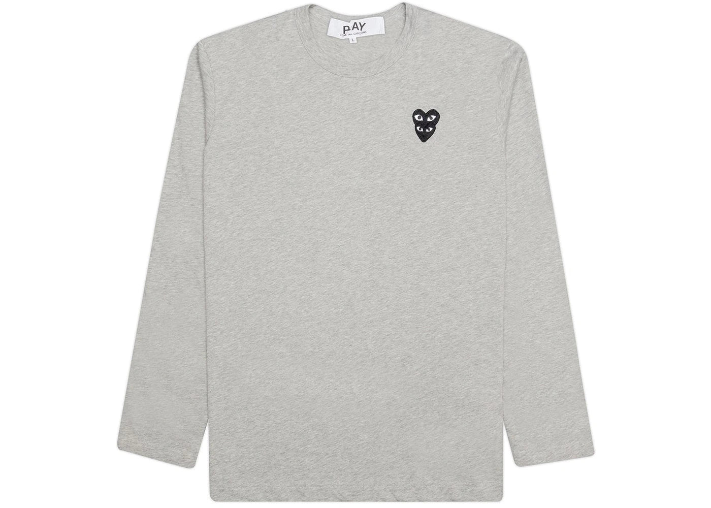 Comme des Garcons Play Black Stacked Heart L/S T-shirt Grey