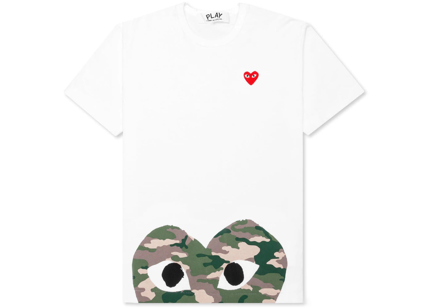 Comme des Garcons PLAY Play Camouflage Edge Heart T-shirt White