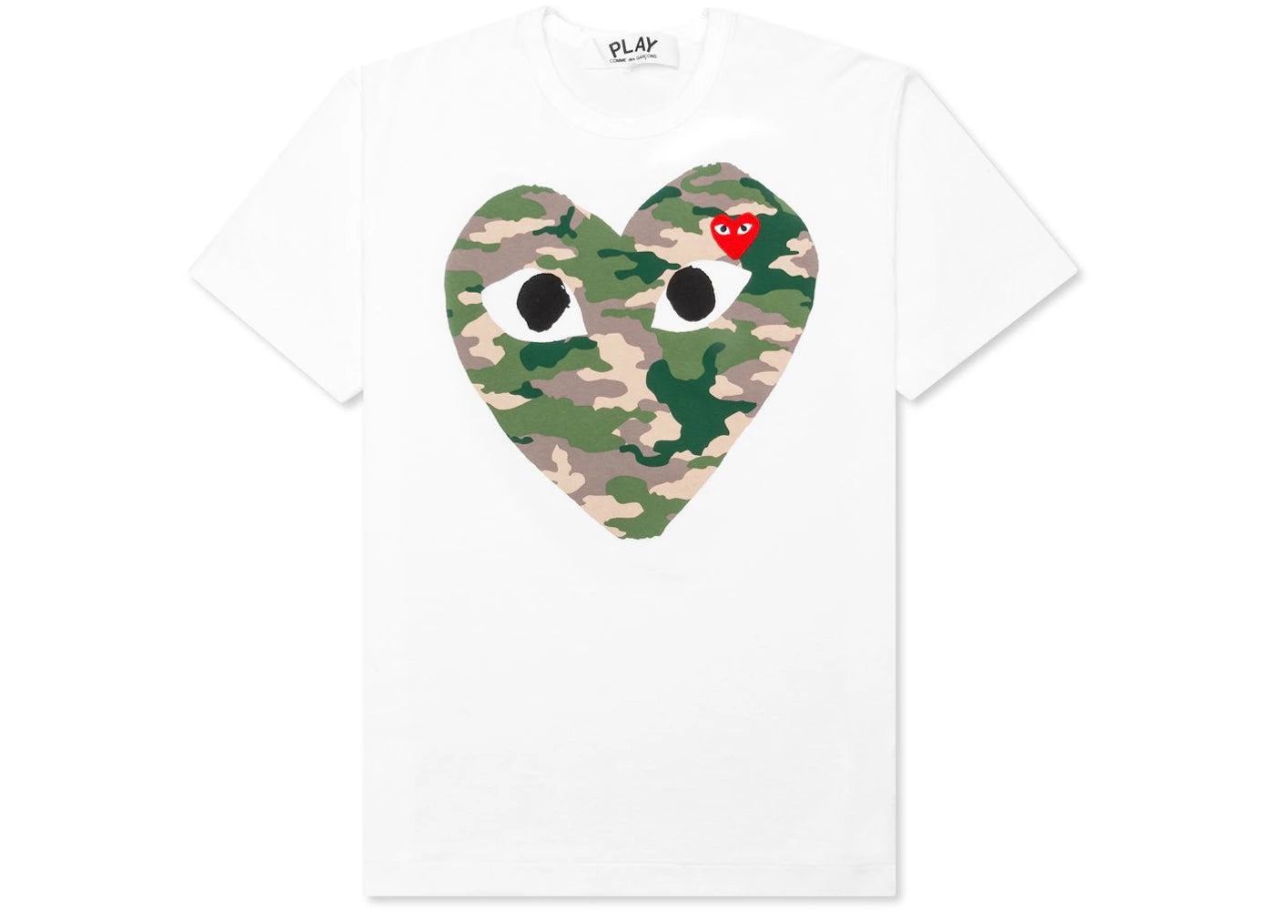 Comme des Garcons PLAY Play Camouflage Heart T-shirt White