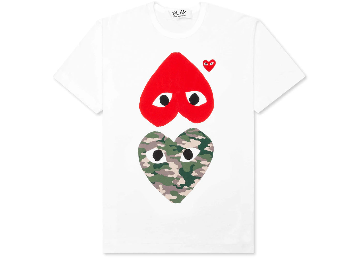 Comme des Garcons PLAY Play Camouflage Mirror Heart T-shirt White