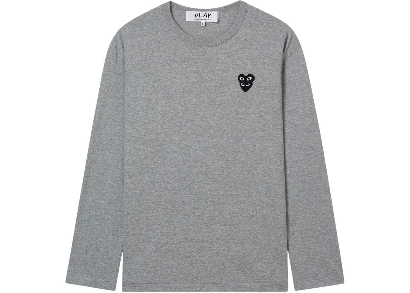 Comme des Garcons PLAY Double Eye Black Heart L/S Tee Grey