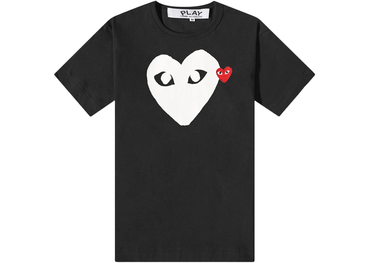 Comme des Garcons PLAY Double Heart Logo Tee Black/White/Red