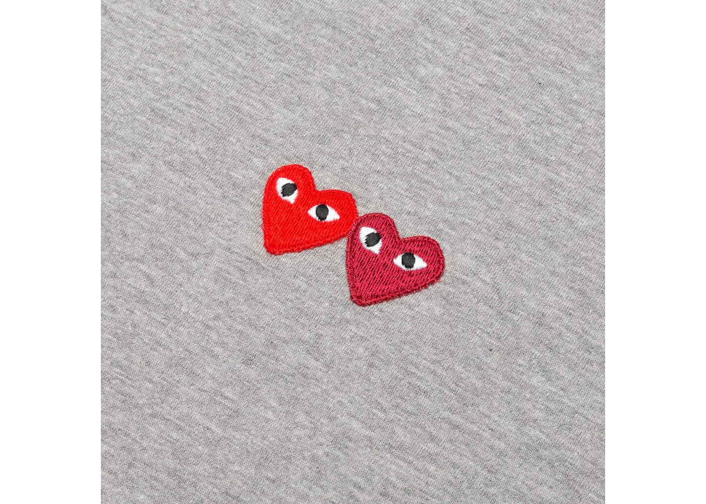 Comme des Garcons PLAY Play Double Hearts T-shirt Grey