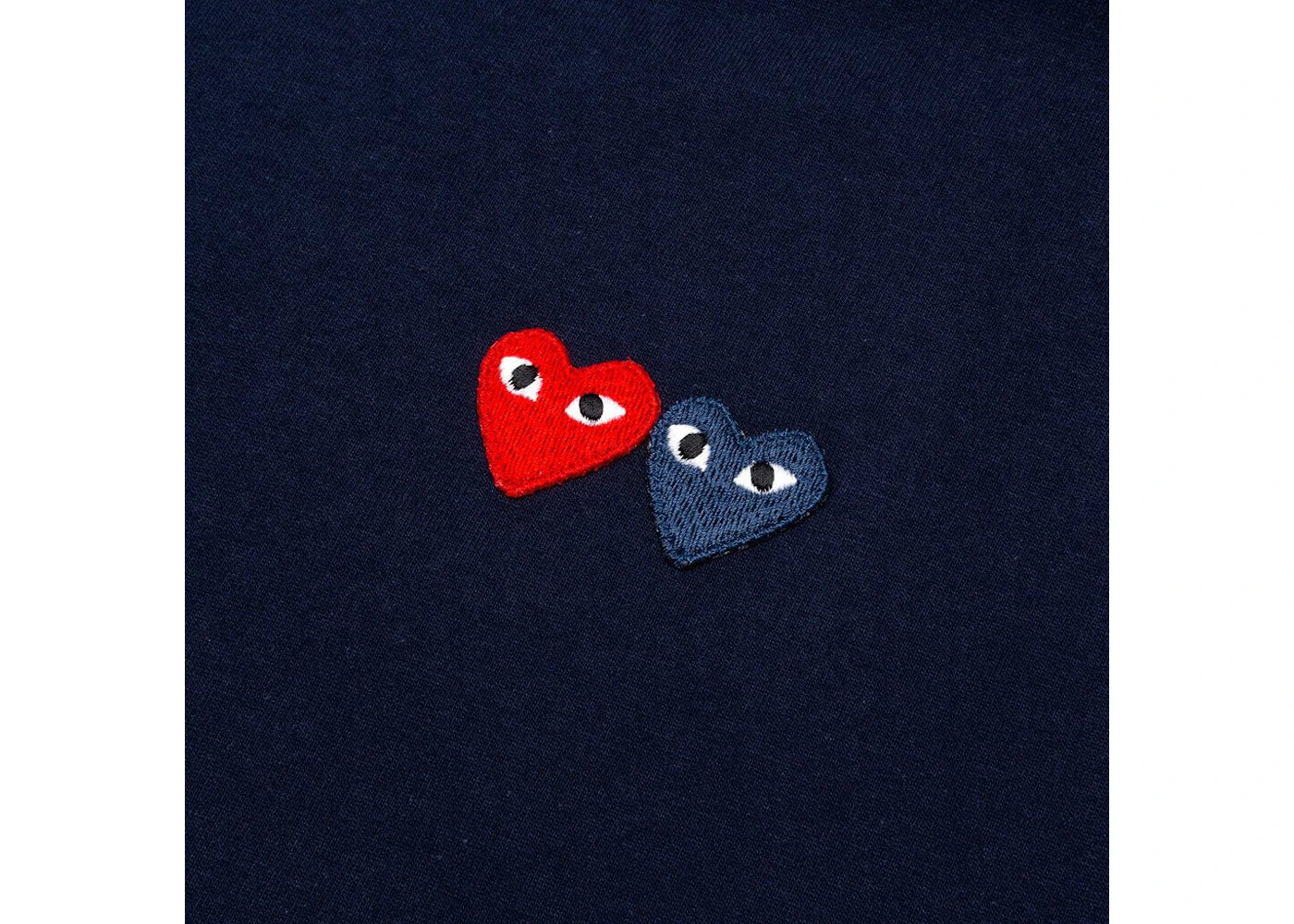 Comme des Garcons PLAY Play Double Hearts T-shirt Navy
