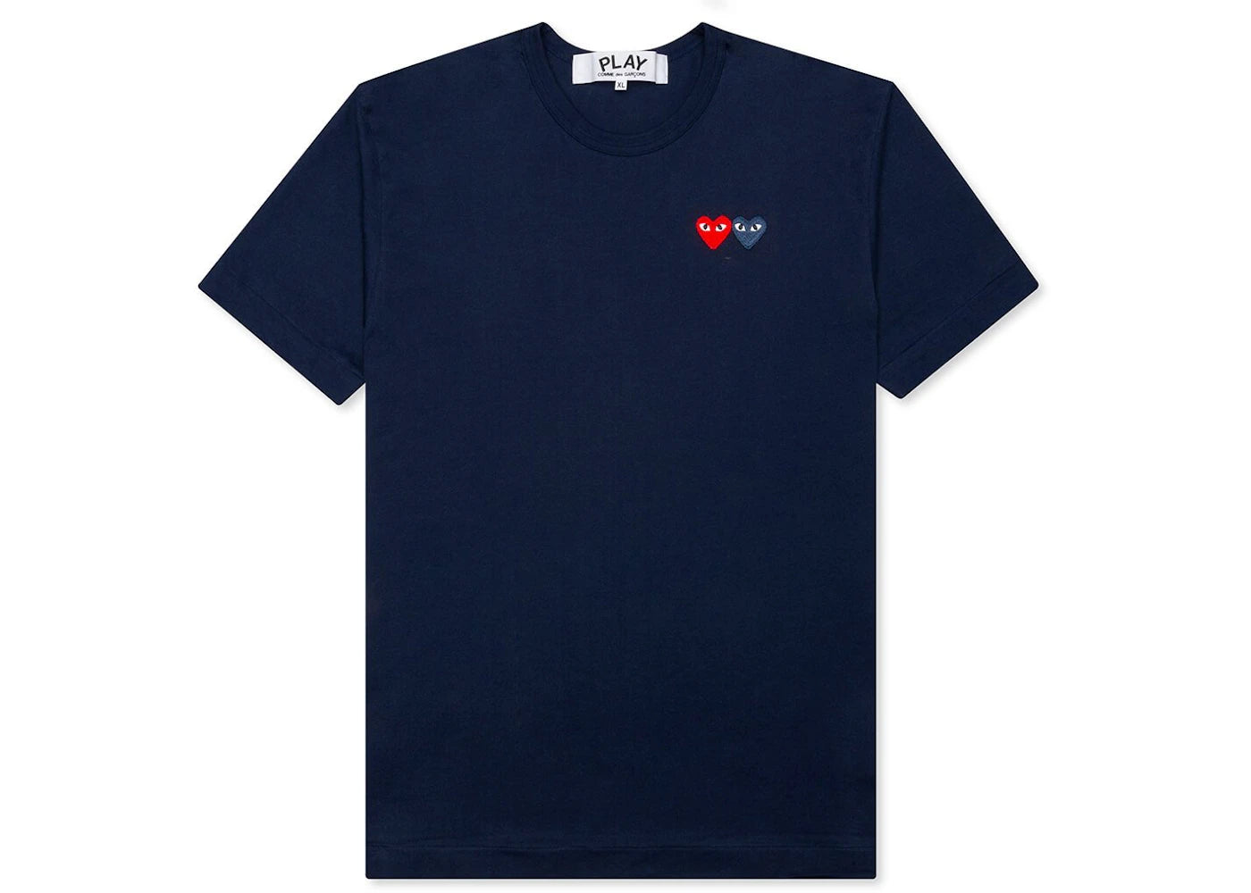 Comme des Garcons PLAY Play Double Hearts T-shirt Navy