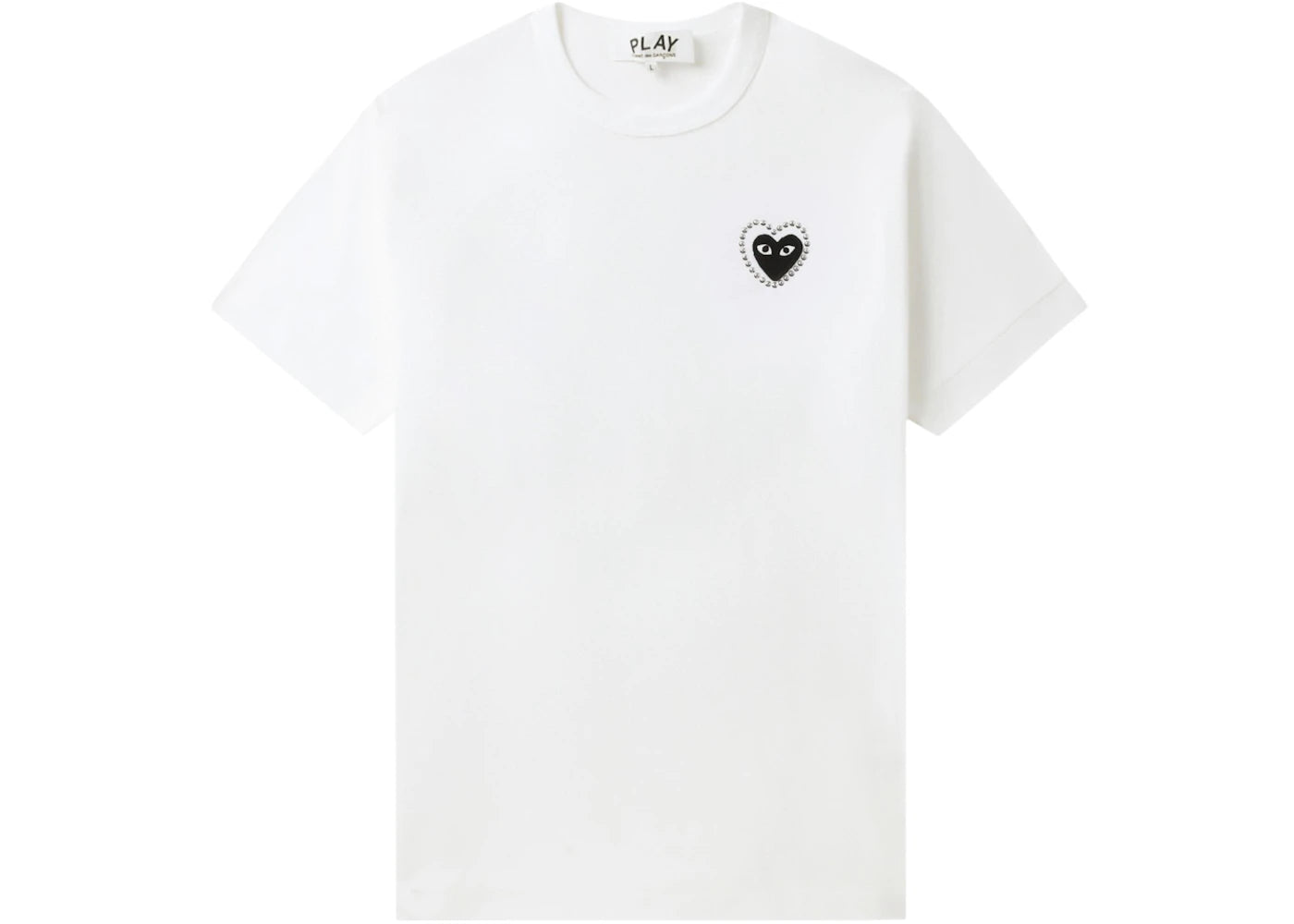 Comme des Garcons PLAY Emblem Metalstone Heart Tee White/Black