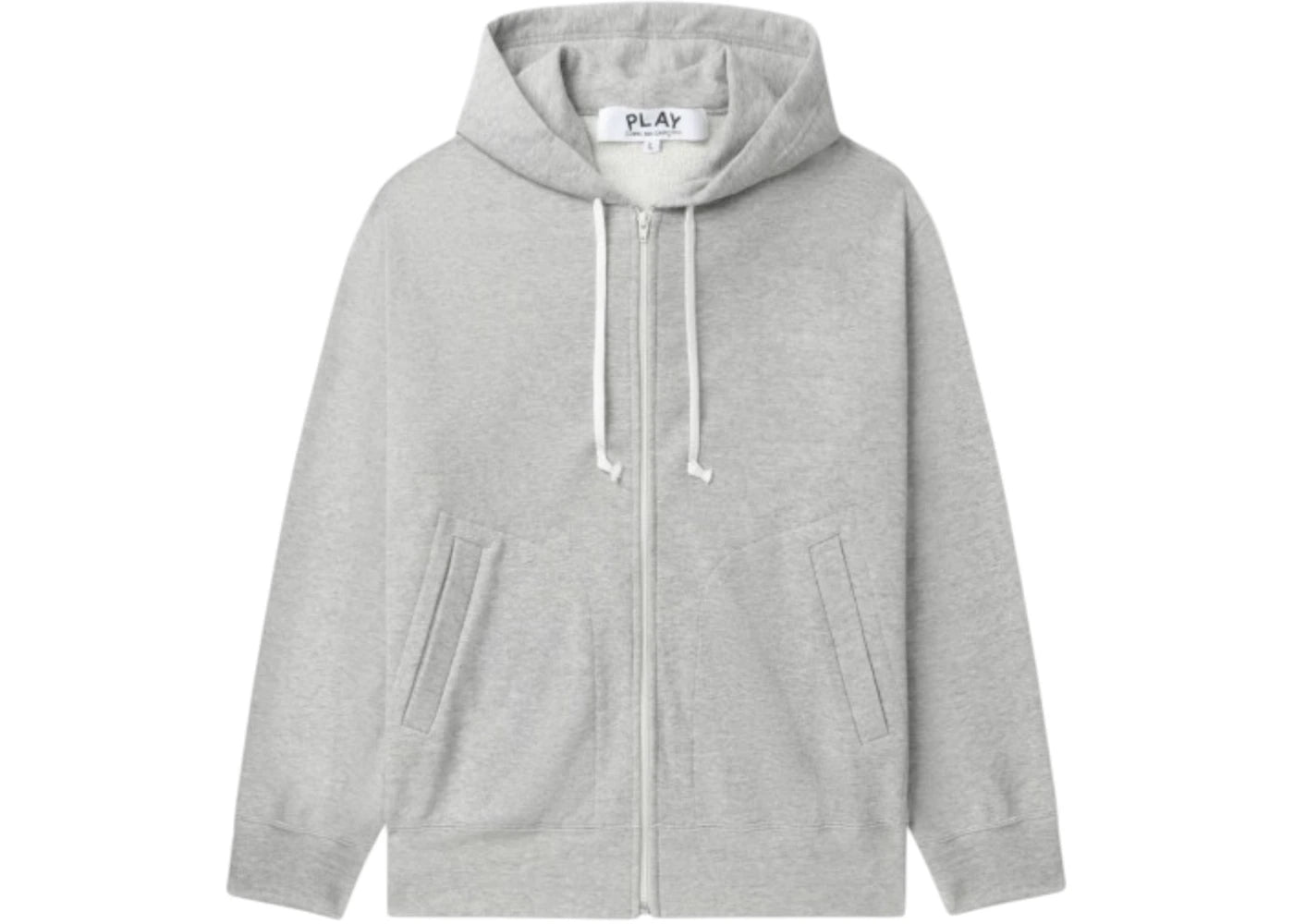 Comme des Garcons PLAY Heart Emblem Zip-Up Hoodie Grey/Red