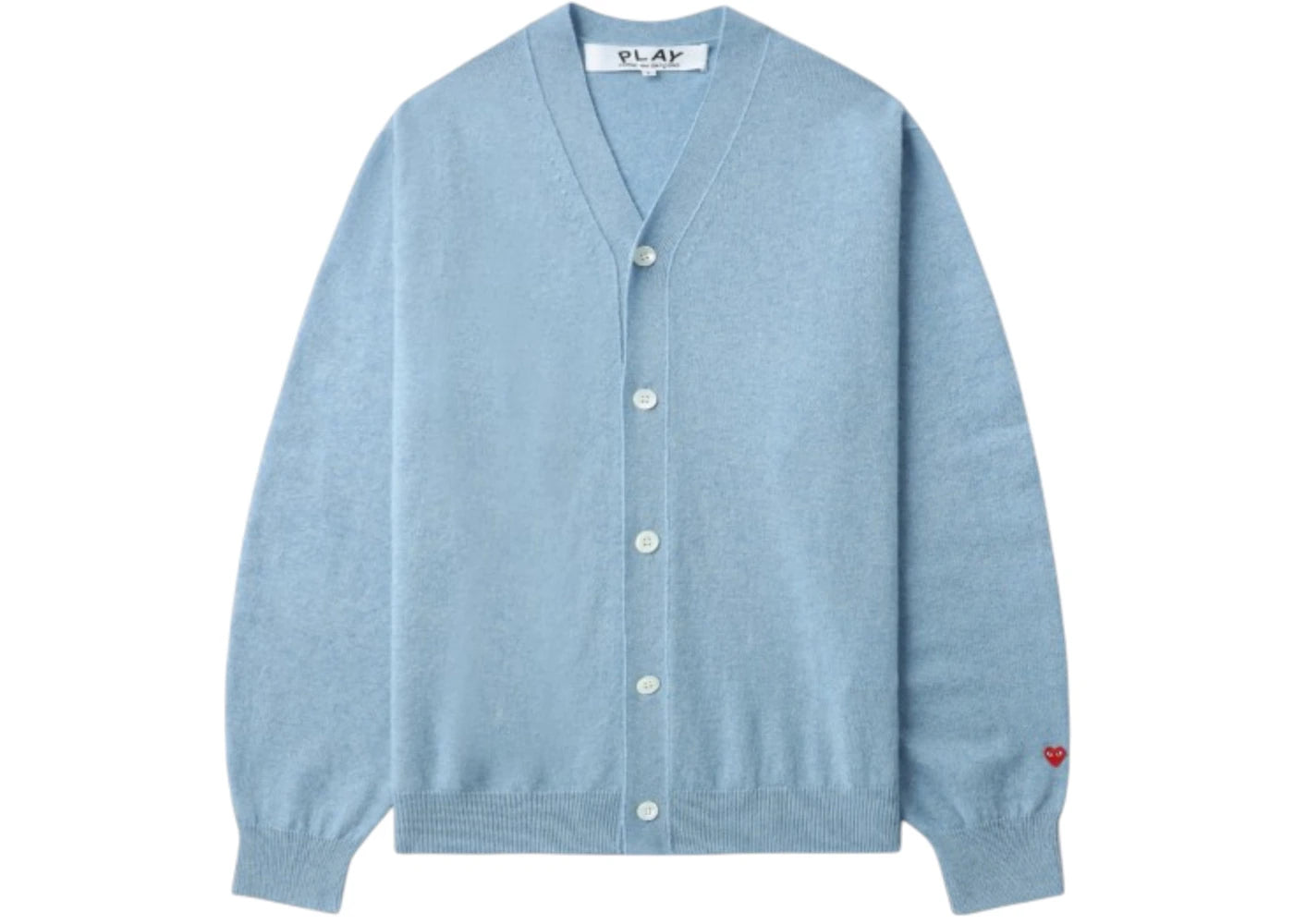 Comme des Garcons PLAY Heart Logo Cardigan Sweater Sky Blue