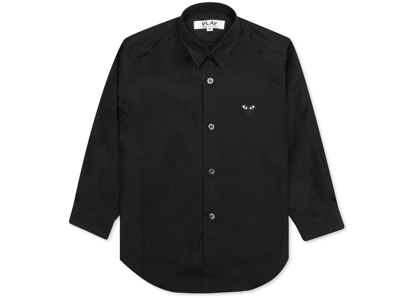 Comme des Garcons PLAY Play Kid's Black Emblem Button Up Shirt Black