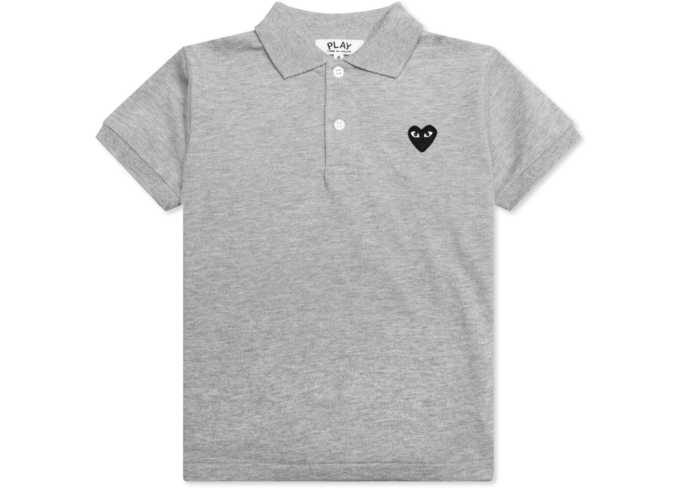 Comme des Garcons PLAY Play Kid's Black Emblem Polo Grey