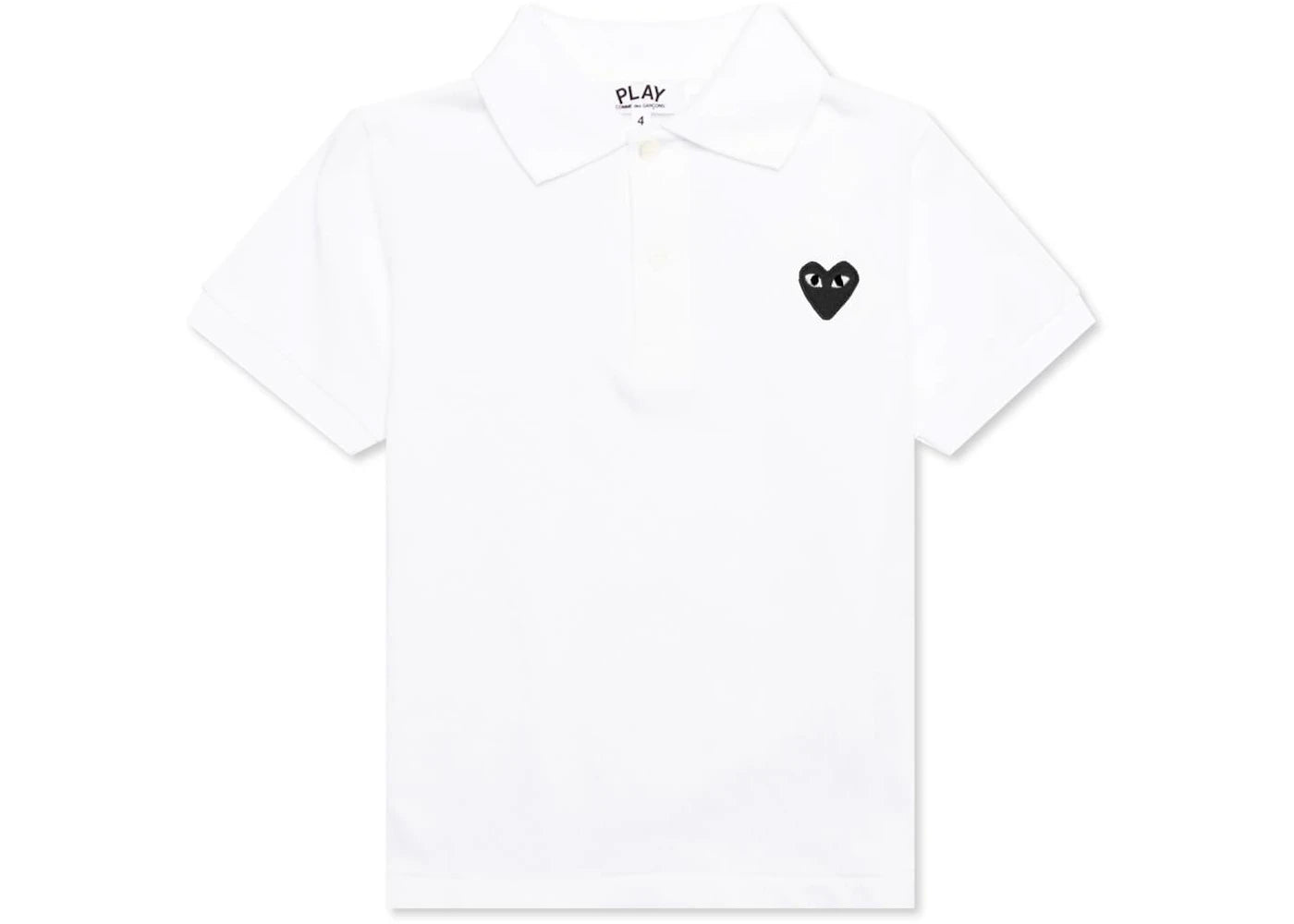 Comme des Garcons PLAY Play Kid's Black Emblem Polo White