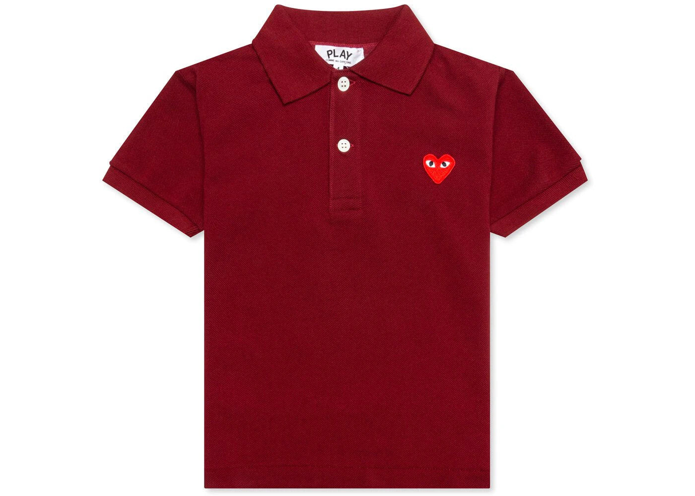 Comme des Garcons PLAY Play Kid's Red Emblem Polo Burgundy