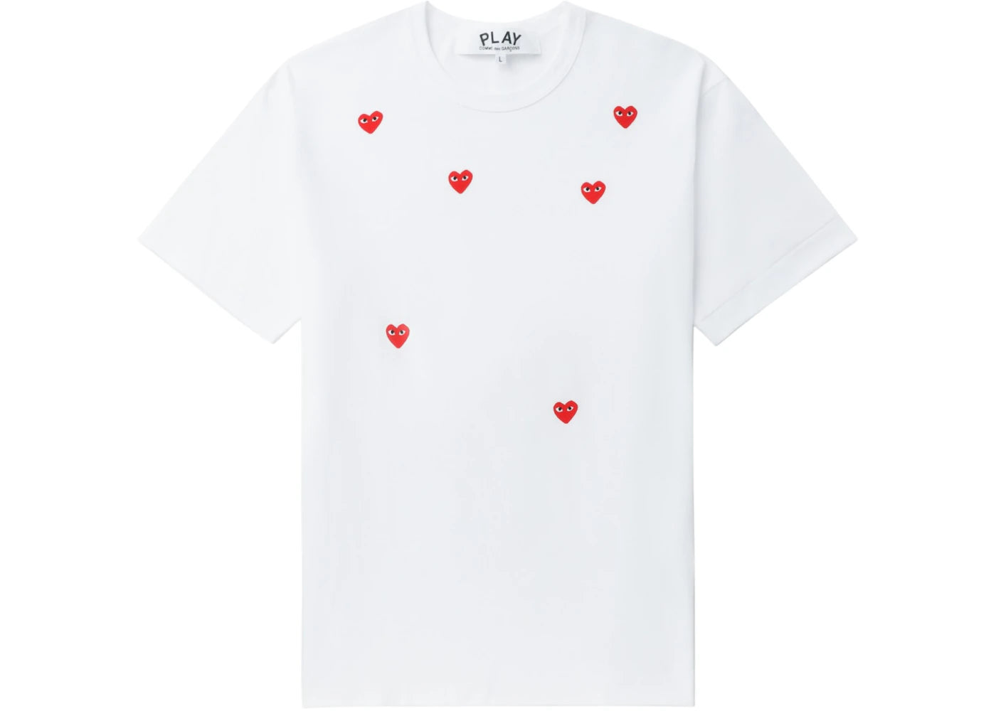 Comme des Garcons PLAY Multi Red Heart Logo Tee White