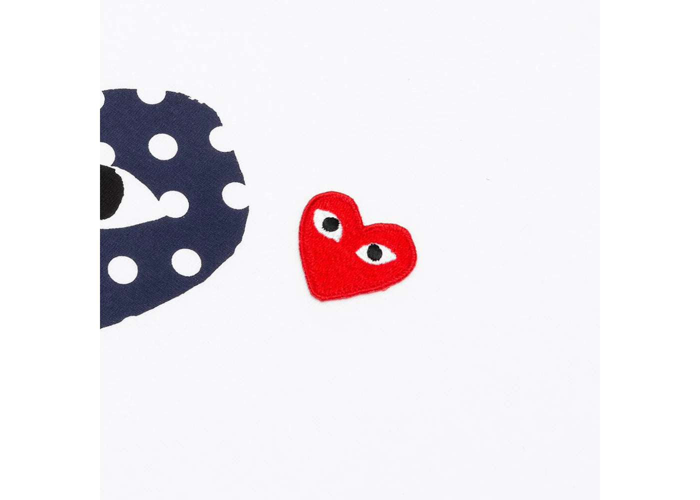 Comme des Garcons PLAY Play Navy Polka Dot Duo T-shirt White