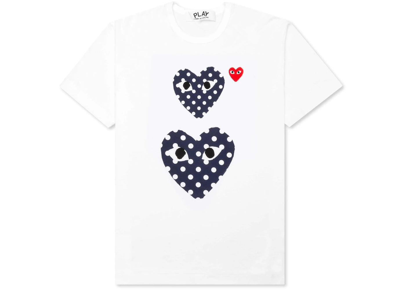 Comme des Garcons PLAY Play Navy Polka Dot Duo T-shirt White